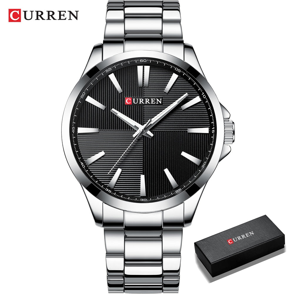 CURREN Men Watches Luxury Branded Stainless Steel Fashion Business Mens Watch Quartz  Wristwatch Man Clock Waterproof