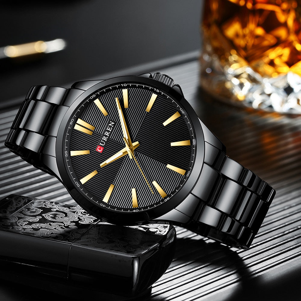 CURREN Men Watches Luxury Branded Stainless Steel Fashion Business Mens Watch Quartz  Wristwatch Man Clock Waterproof