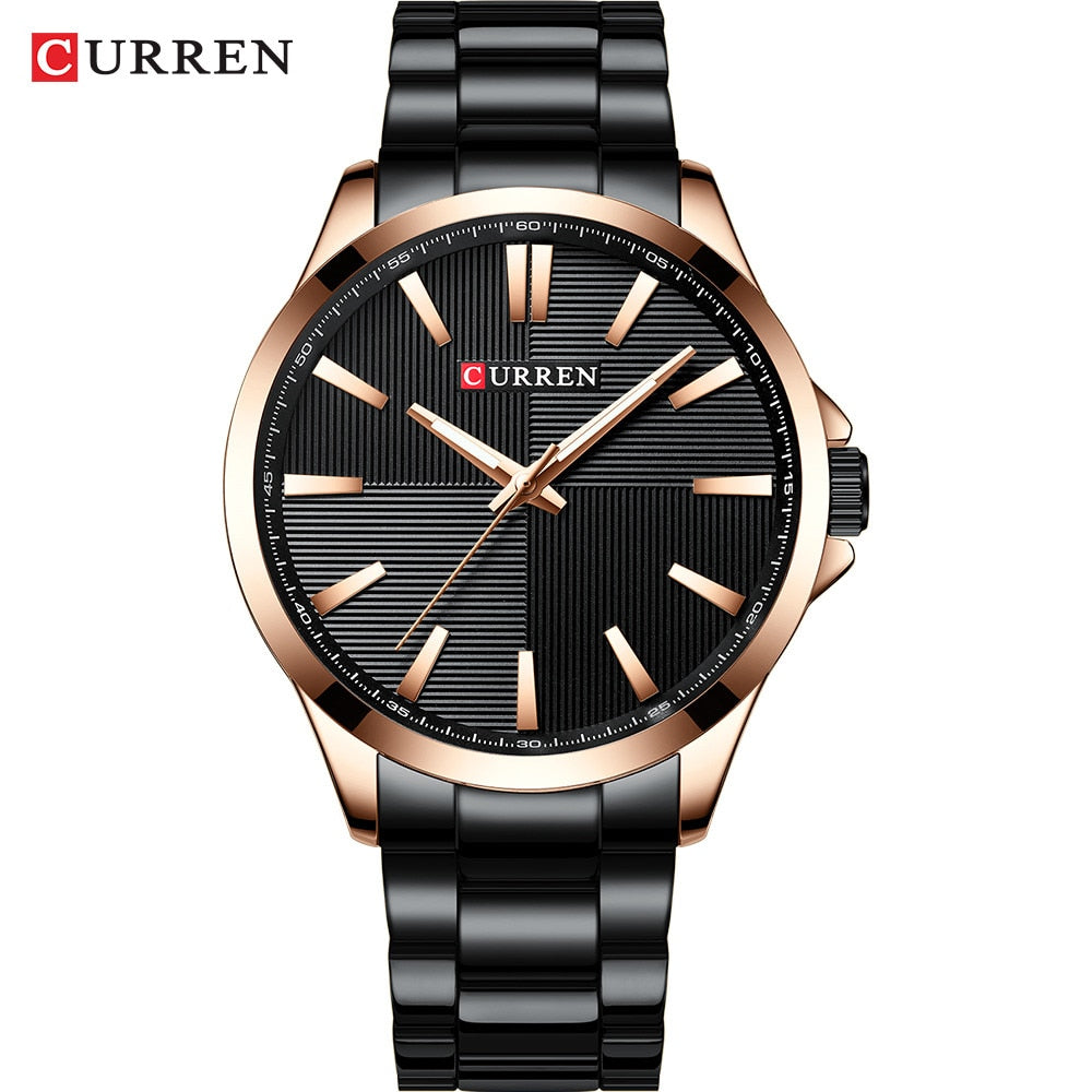 CURREN Men Watches Luxury Branded Stainless Steel Fashion Business Mens Watch Quartz  Wristwatch Man Clock Waterproof