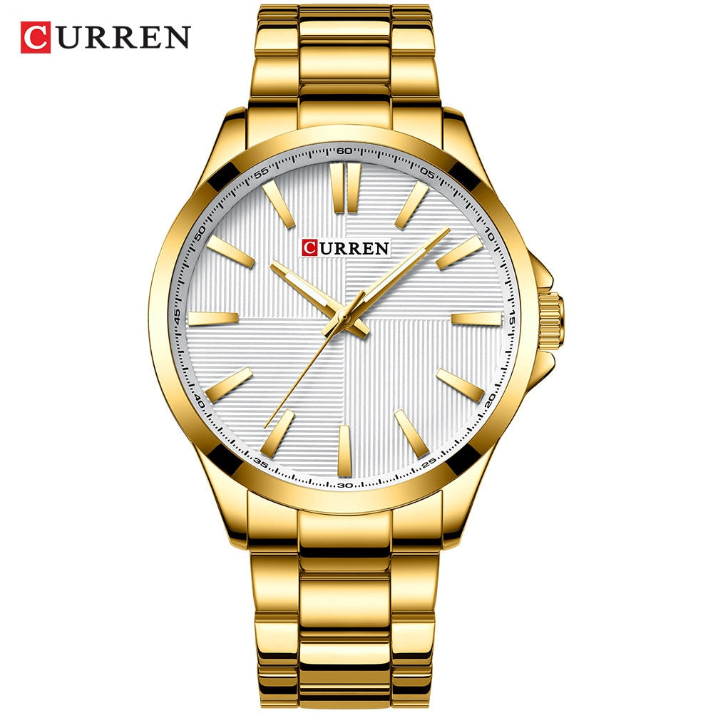 CURREN Men Watches Luxury Branded Stainless Steel Fashion Business Mens Watch Quartz  Wristwatch Man Clock Waterproof