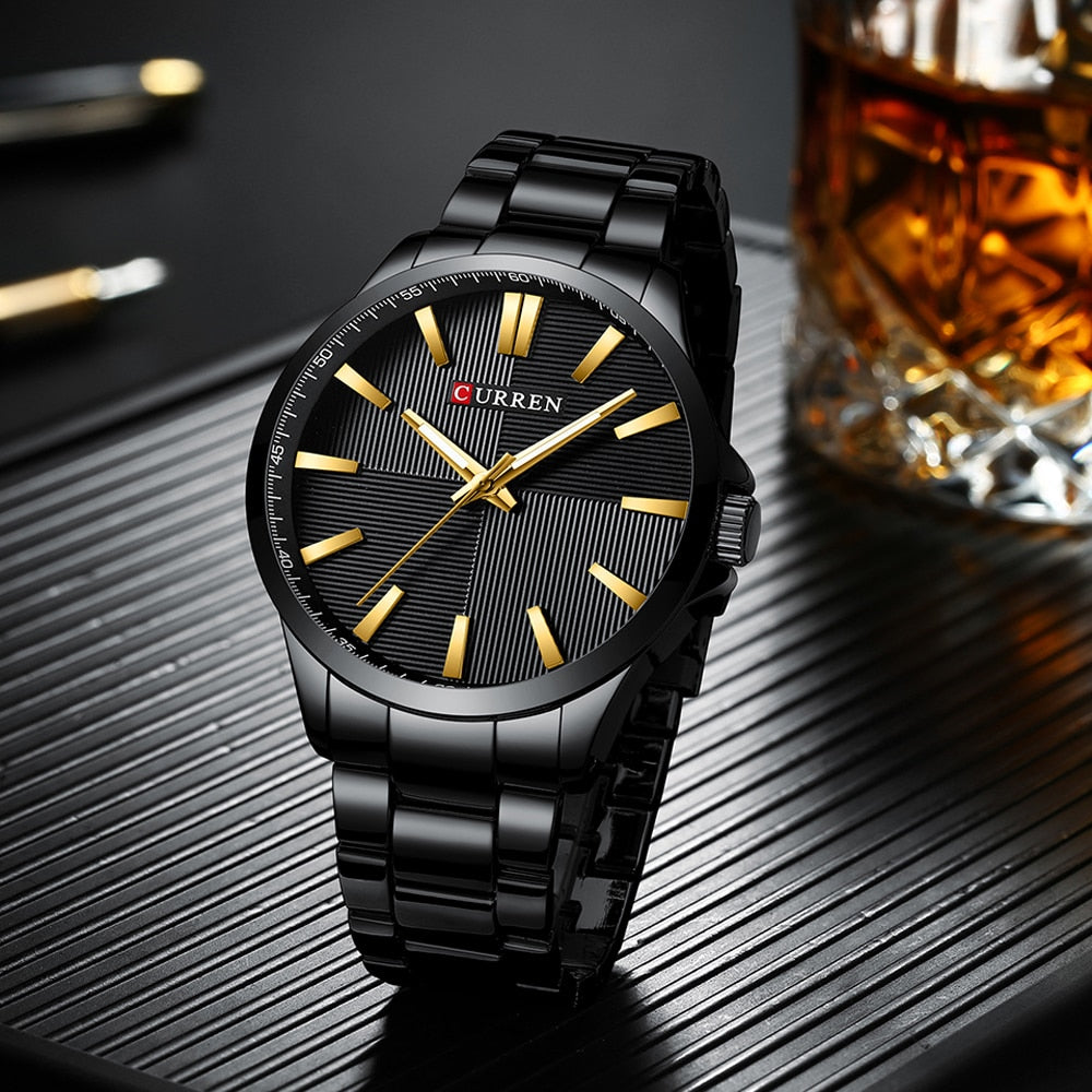 CURREN Men Watches Luxury Branded Stainless Steel Fashion Business Mens Watch Quartz  Wristwatch Man Clock Waterproof