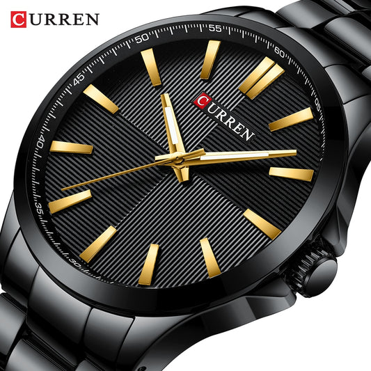 CURREN Men Watches Luxury Branded Stainless Steel Fashion Business Mens Watch Quartz  Wristwatch Man Clock Waterproof