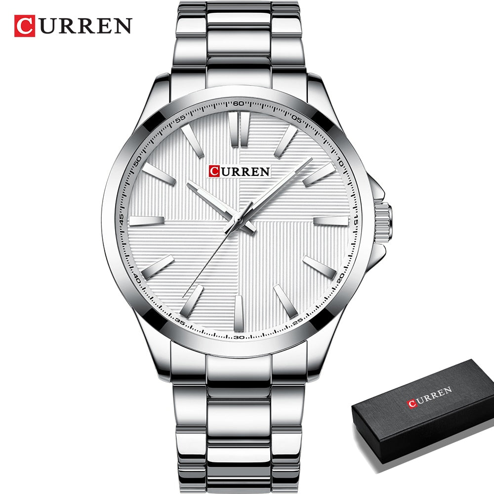 CURREN Men Watches Luxury Branded Stainless Steel Fashion Business Mens Watch Quartz  Wristwatch Man Clock Waterproof