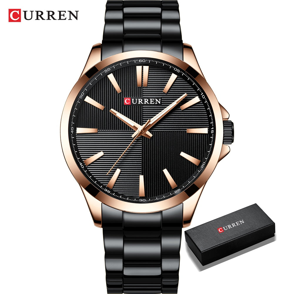 CURREN Men Watches Luxury Branded Stainless Steel Fashion Business Mens Watch Quartz  Wristwatch Man Clock Waterproof