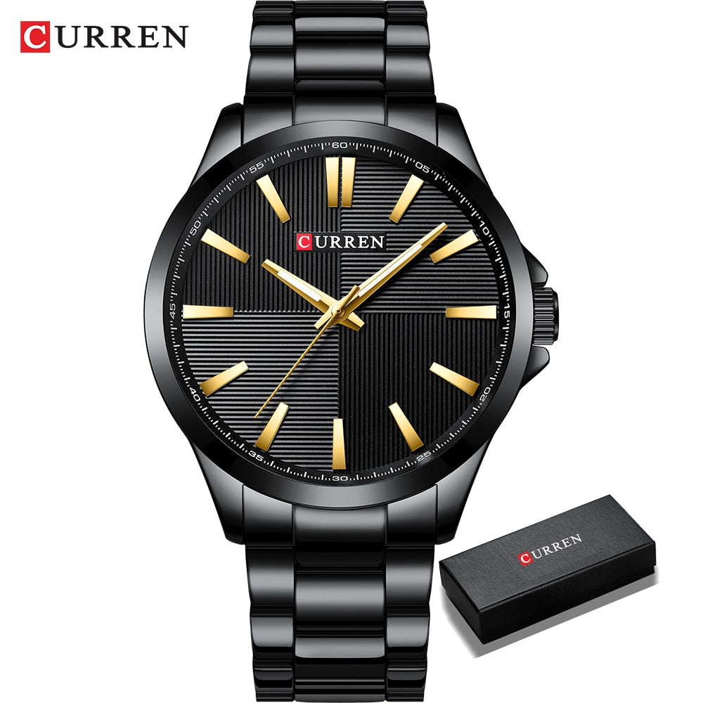 CURREN Men Watches Luxury Branded Stainless Steel Fashion Business Mens Watch Quartz  Wristwatch Man Clock Waterproof