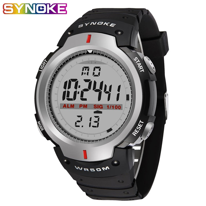 SYNOKE  Mens 30M Waterproof Electronic LED Digital Wrist Watches Stopwatch