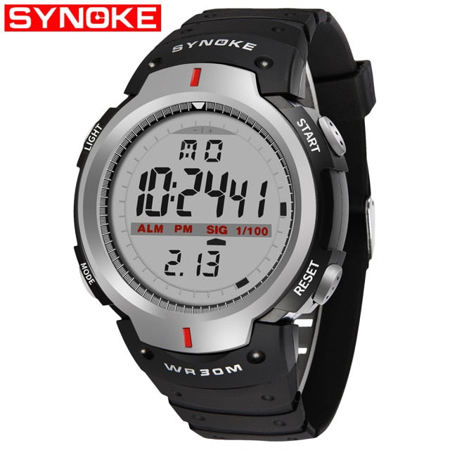 SYNOKE  Mens 30M Waterproof Electronic LED Digital Wrist Watches Stopwatch