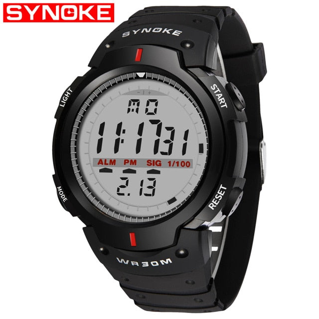 SYNOKE  Mens 30M Waterproof Electronic LED Digital Wrist Watches Stopwatch