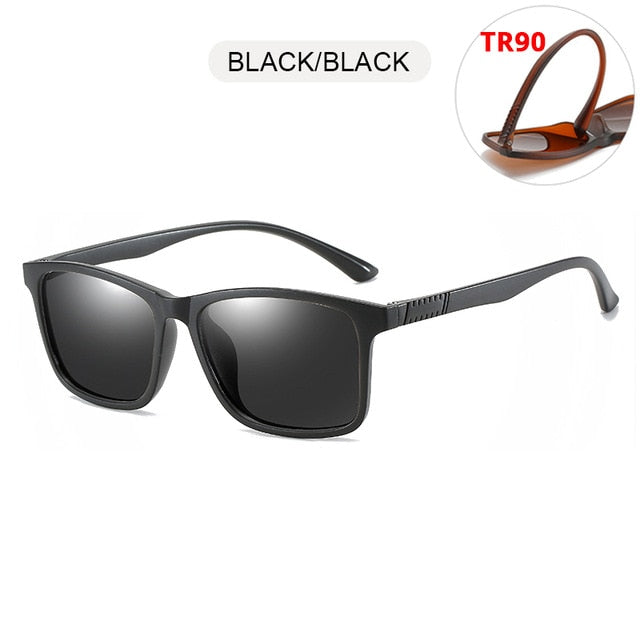 FUQIAN Light Weight TR90 Men Sun Glasses Classic Square Polarized Sunglasses For Male High Quality Driving Eyewear UV400