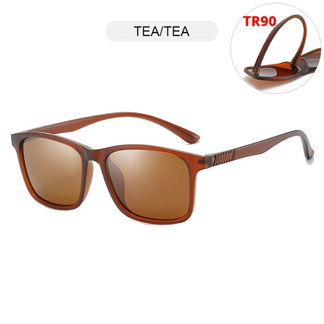 FUQIAN Light Weight TR90 Men Sun Glasses Classic Square Polarized Sunglasses For Male High Quality Driving Eyewear UV400