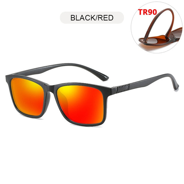 FUQIAN Light Weight TR90 Men Sun Glasses Classic Square Polarized Sunglasses For Male High Quality Driving Eyewear UV400