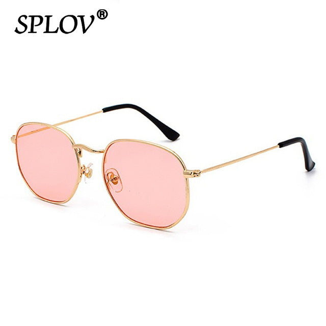 Hexagon Men Women Sunglasses Square Polygon Sun Glasses Brand Designer Retro Shades Metal Frame Eyewear TOP UV400 de sol hombre