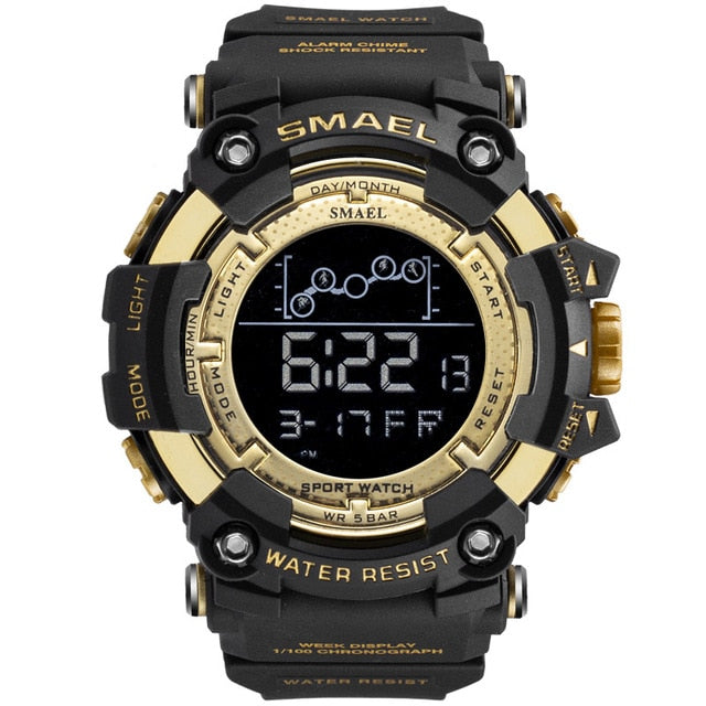 Mens SMAEL Military Water Resistant LED Watch