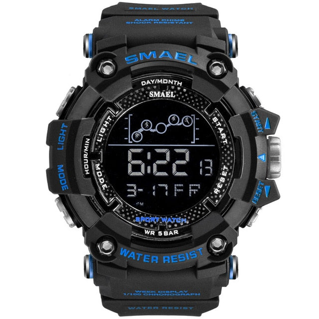 Mens SMAEL Military Water Resistant LED Watch