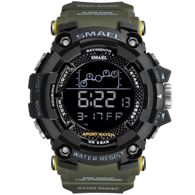 Mens SMAEL Military Water Resistant LED Watch