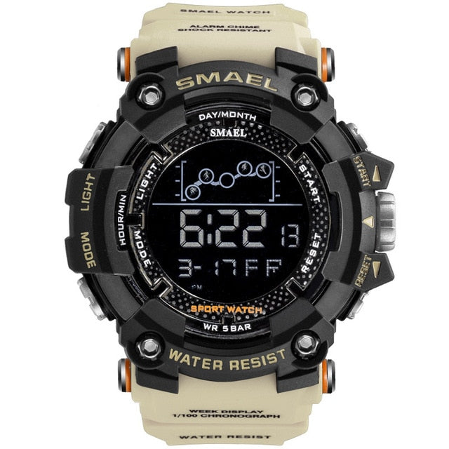 Mens SMAEL Military Water Resistant LED Watch