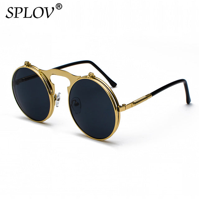 SPLOV Vintage Steampunk Flip Sunglasses