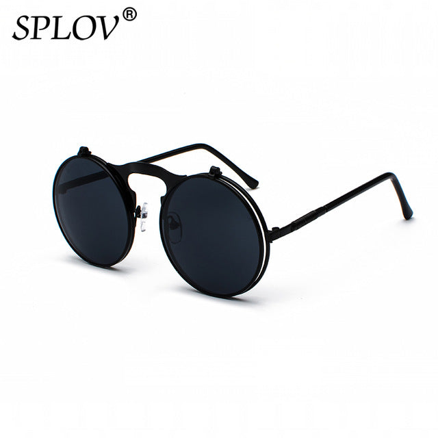 SPLOV Vintage Steampunk Flip Sunglasses