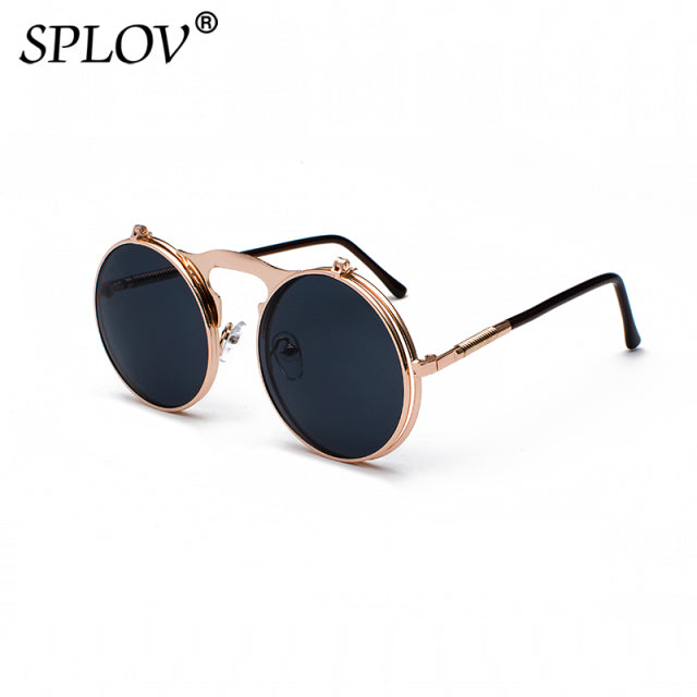 SPLOV Vintage Steampunk Flip Sunglasses