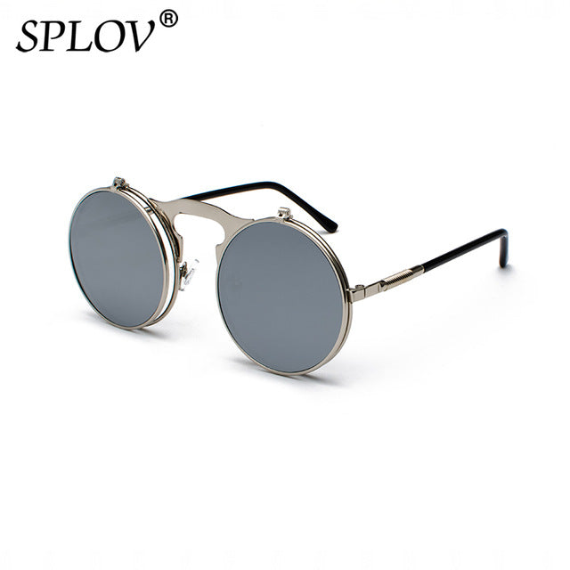 SPLOV Vintage Steampunk Flip Sunglasses