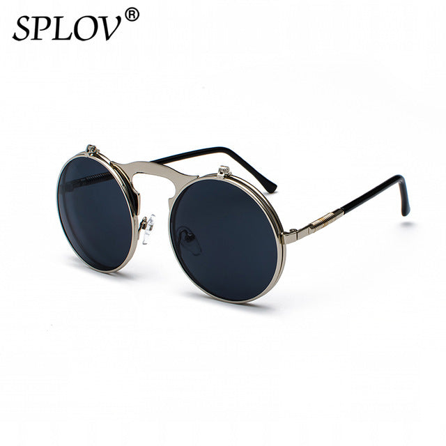 SPLOV Vintage Steampunk Flip Sunglasses