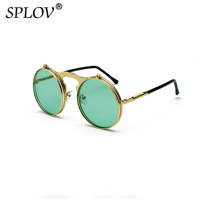 SPLOV Vintage Steampunk Flip Sunglasses