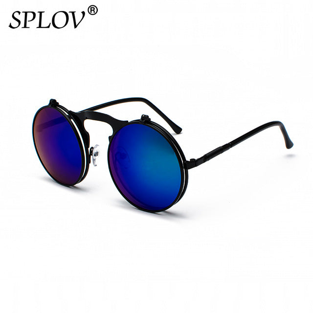 SPLOV Vintage Steampunk Flip Sunglasses