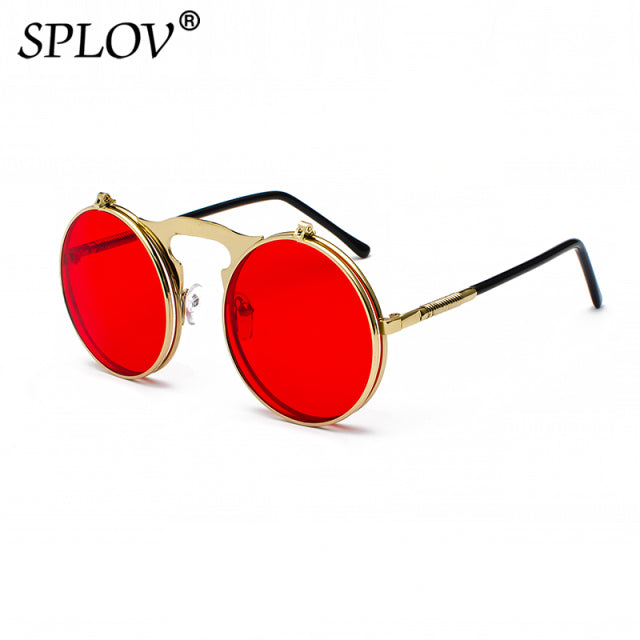 SPLOV Vintage Steampunk Flip Sunglasses