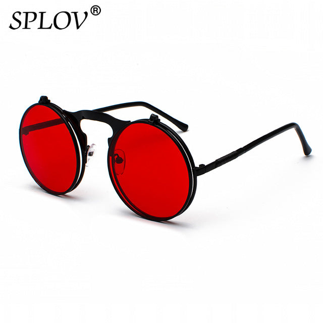 SPLOV Vintage Steampunk Flip Sunglasses