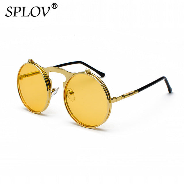 SPLOV Vintage Steampunk Flip Sunglasses