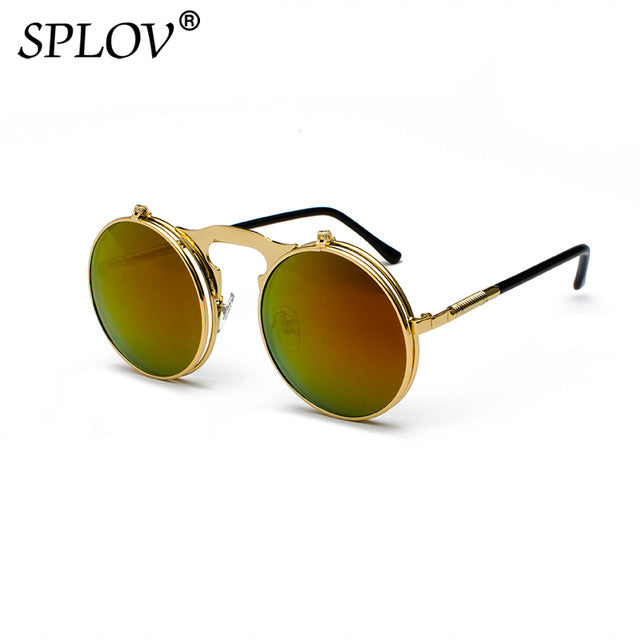 SPLOV Vintage Steampunk Flip Sunglasses