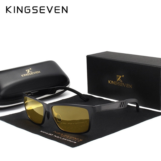 KINGSEVEN Men Polarized Sunglasses Aluminum Magnesium Sun Glasses Driving Glasses Rectangle Shades For Men Oculos masculino Male