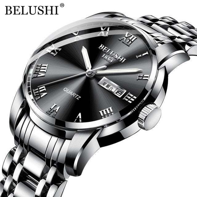 Mens Belushi Luminous Waterproof Stainless Steel Watch