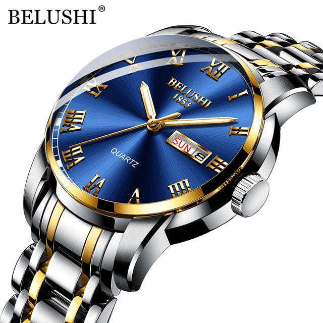 Mens Belushi Luminous Waterproof Stainless Steel Watch