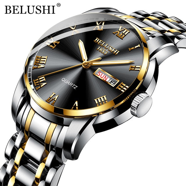 Mens Belushi Luminous Waterproof Stainless Steel Watch