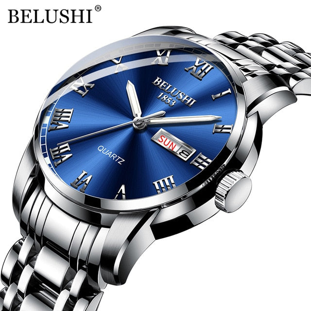 Mens Belushi Luminous Waterproof Stainless Steel Watch