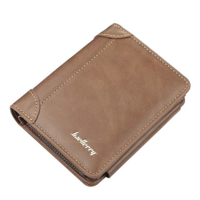 New Leather Men Snap Wallet