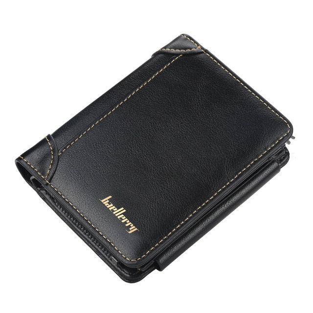 New Leather Men Snap Wallet