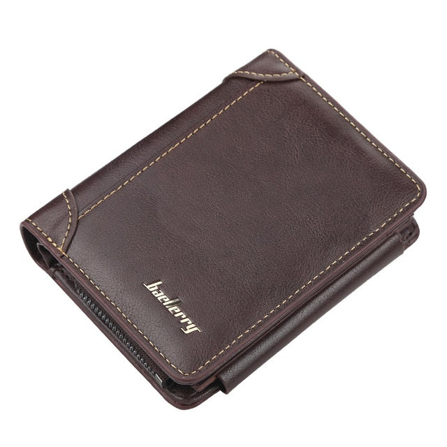 New Leather Men Snap Wallet