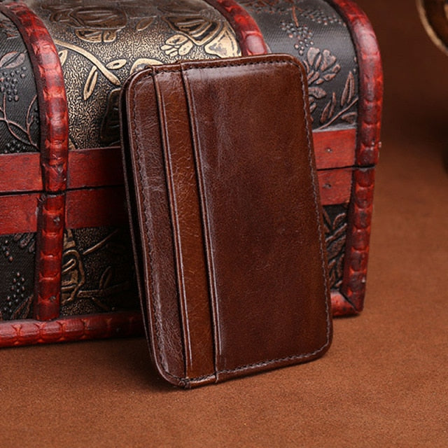 Vintage Men's Genuine Leather Credit Card Holder