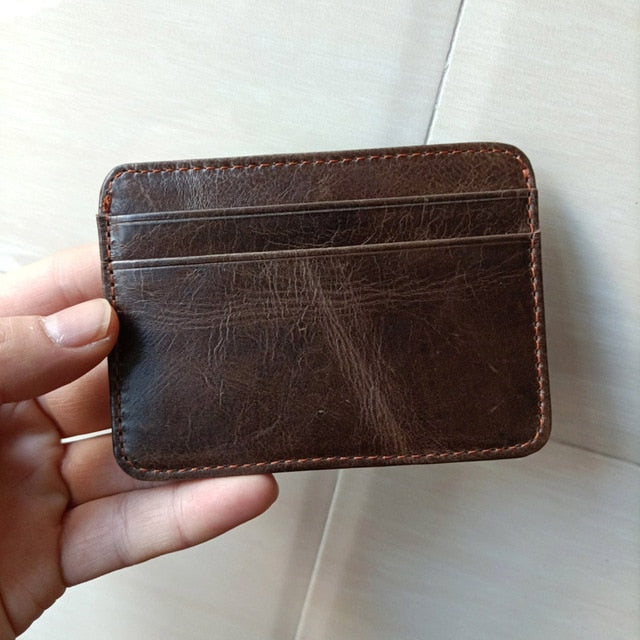 Vintage Men's Genuine Leather Credit Card Holder