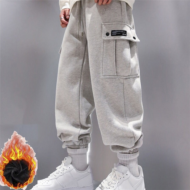 New Arrival Trendy Men Sweatpants Plus Size Winter Loose Trouser Outdoor Male Pocket Warm Comfort Jogging Sport Pants Pantalones