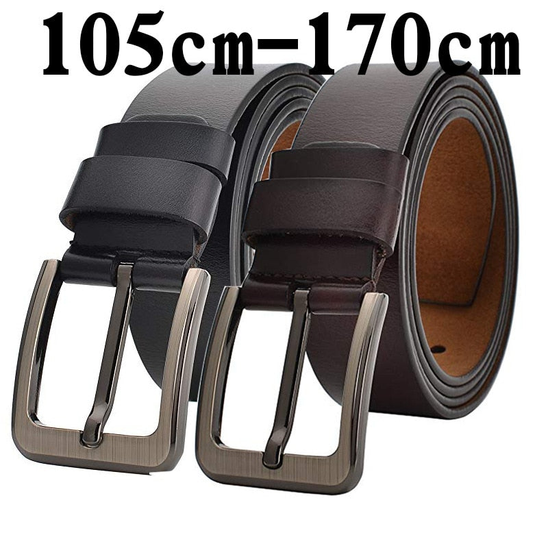 2021 Genuine Leather Belt Men 140 150 160 170cm Large Size Luxury Designer Belts Men Split Leather High Quality Waist Belt