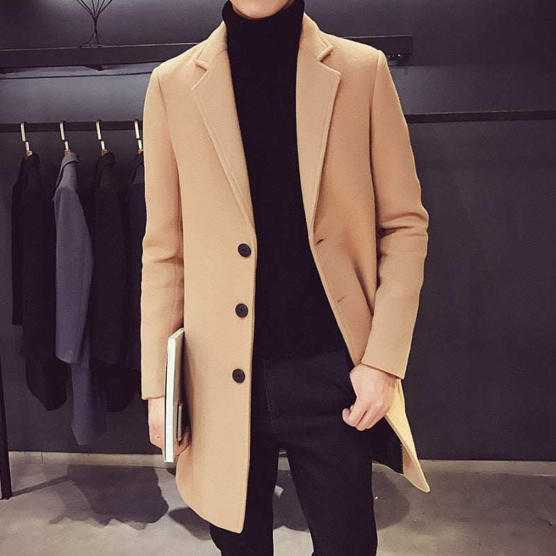 Fashionable Men Wool & Blends Coat