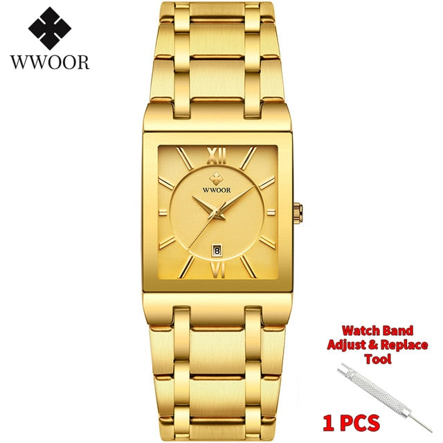 Relogio Masculino Waterproof Gold Watch