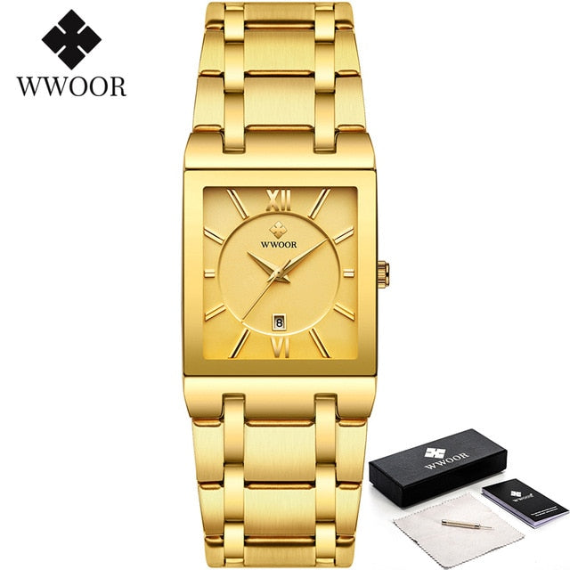 Relogio Masculino Waterproof Gold Watch