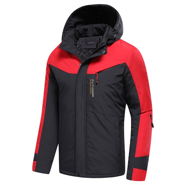 Mens Casual Hooded Jacket, Waterproof Thick Cotton