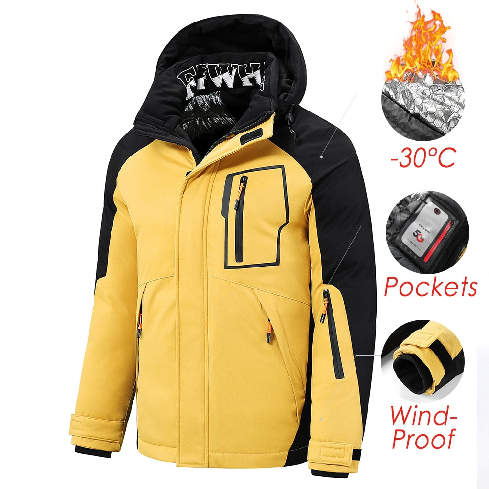 Mens Winter Detachable Hood Parka