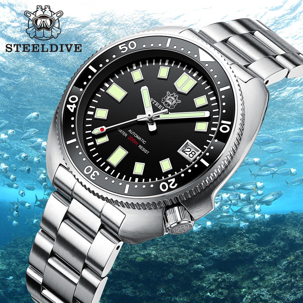 Steeldive Mens 44MM Men NH35 Dive Watch with Ceramic Bezel