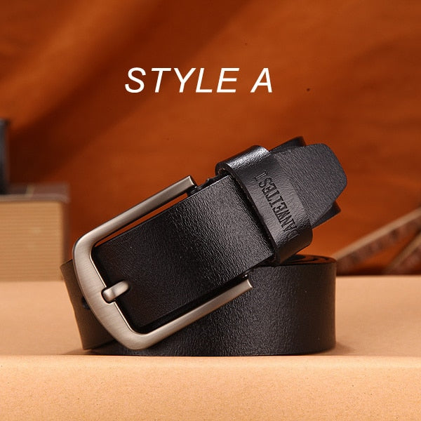 [DWTS]Men Belt Male High Quality Leather Belt Men Male Genuine Leather Strap Luxury Pin Buckle Fancy Vintage Jeans Free Shipping